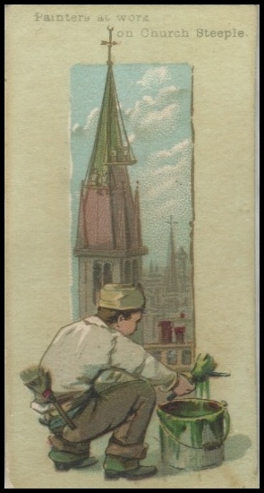 Painters at Work on Church Steeple